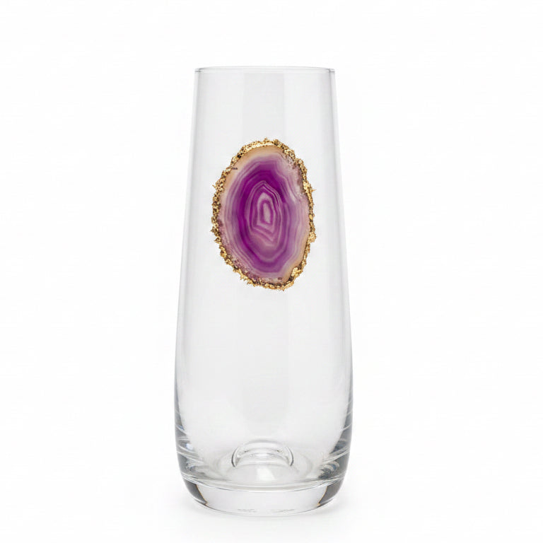 Purple Agate Crystal Champagne glasses. Set of 4