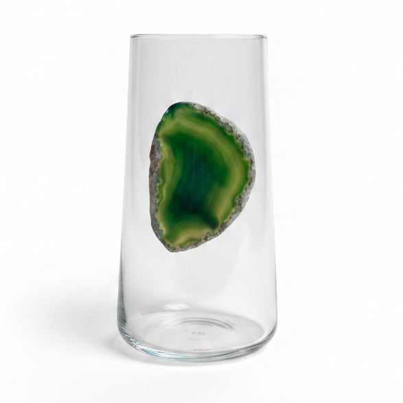Green Agate Tumbler . Set of 4