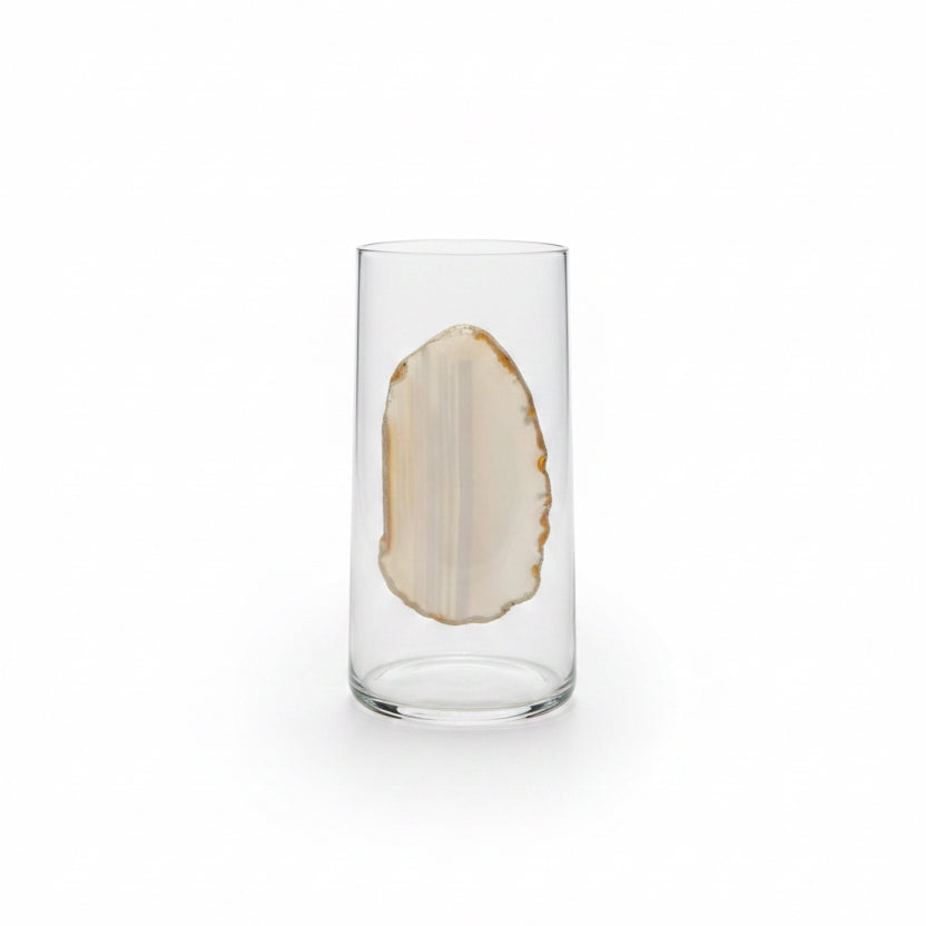 White Agate Geode Tumblers. Set of 4