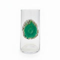 Green Agate Geodes on Glass Tumblers. Set of 4