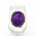 Purple Agate Sliced Geodes with Pyrite Rim. Set of 4