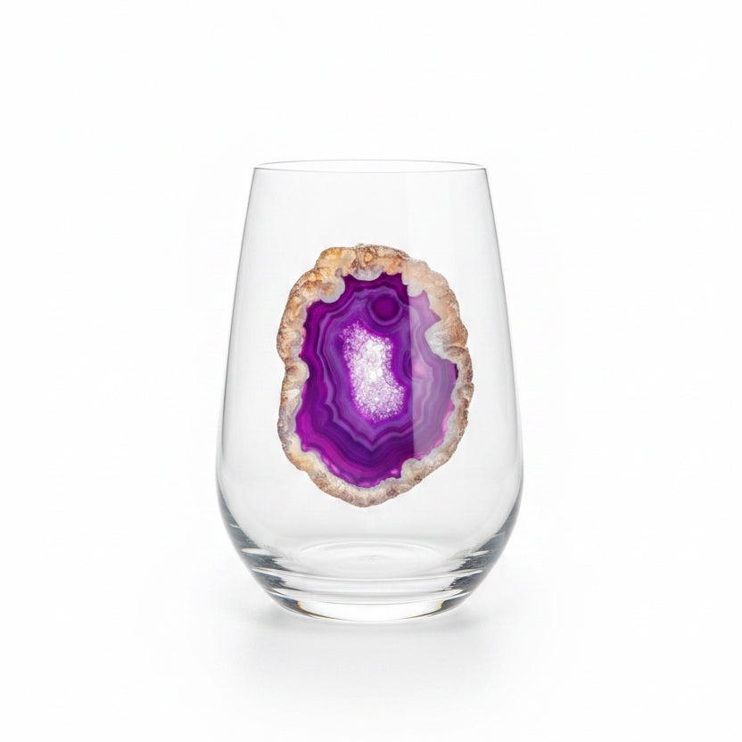 Purple Agate Sliced Geodes. Set of 4