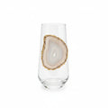 Light Grey Agate Sliced Geodes with Pyrite rim. Set of 4