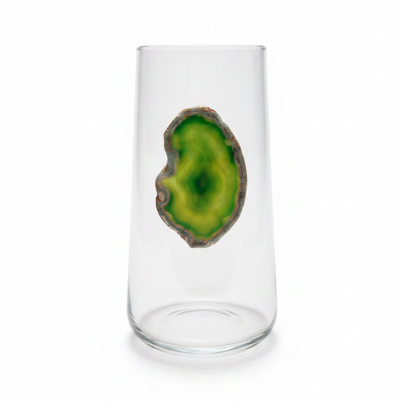 Green Agate Tumbler . Set of 4