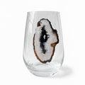 Natural Sliced Agate Stemless Wineglasses. Set of 4.