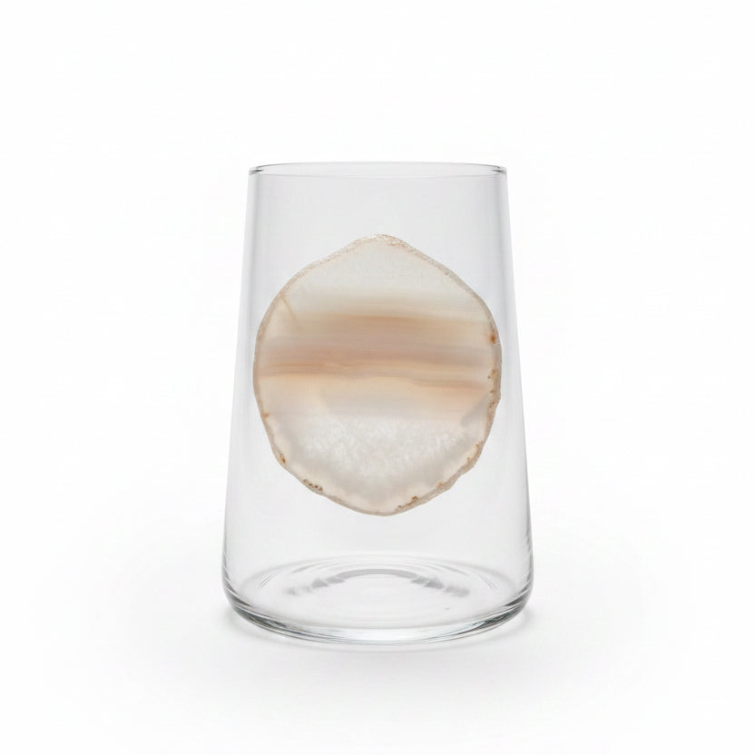 White Sliced Agate Geodes Tumblers set of 4