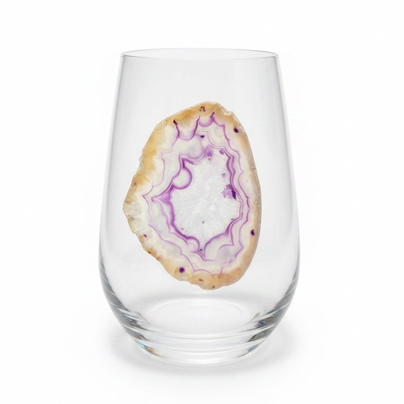 Purple Agate Sliced Geodes. Set of 4