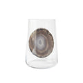 Gray agate, sliced geodes. Tumblr set of 4 . 16.6 oz juice or water glass