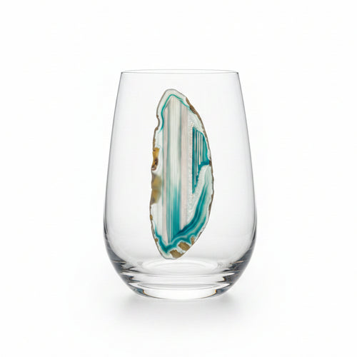Aqua Blue Agate Sliced Geodes. Set of 4