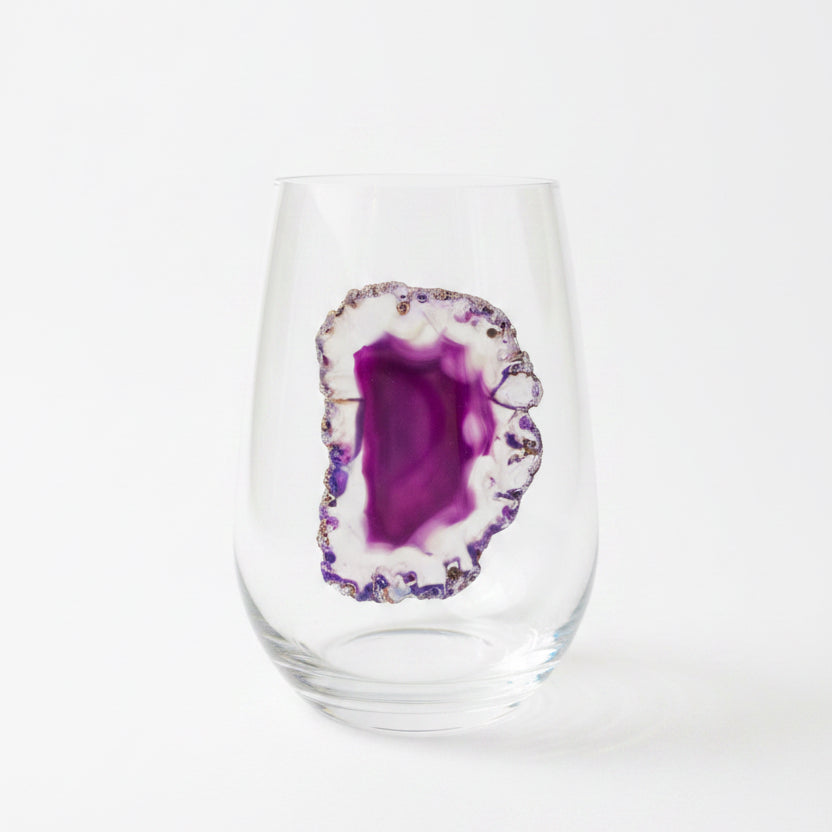 Purple Agate Sliced Geodes. Set of 4