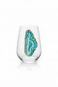Aqua Blue Agate Sliced Geodes. Set of 4