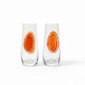 Orange Agate Sliced Geodes on Champagne Flute. Set of 4