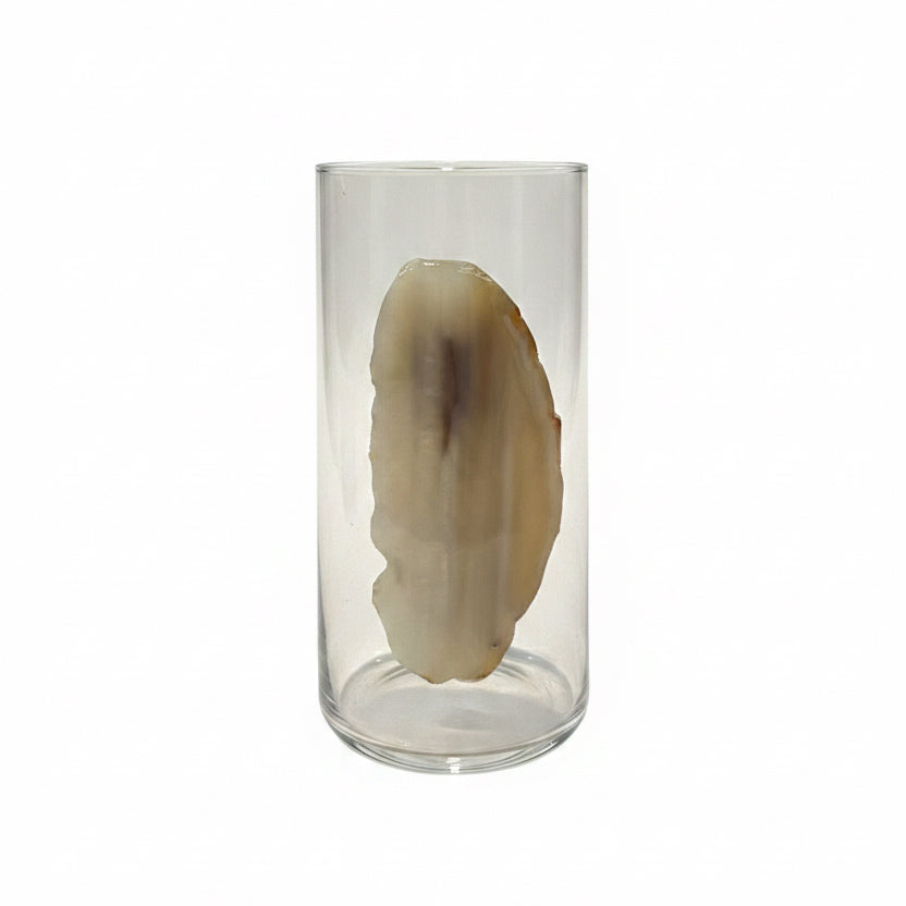 White Agate Geode Tumblers. Set of 4