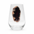 Natural Agate geodes stemless wineglasses. Set of 4