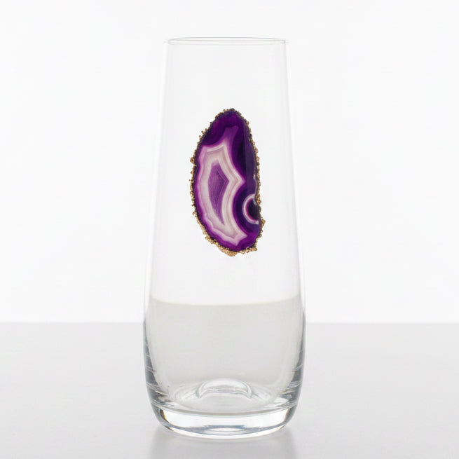 Purple Agate Crystal Champagne glasses. Set of 4