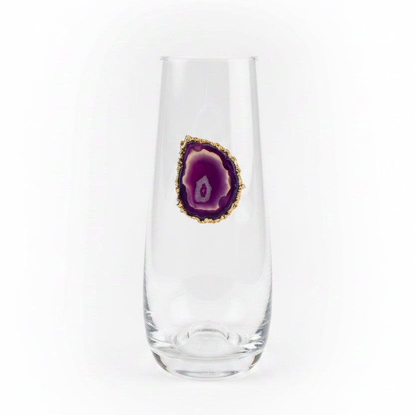 Purple Agate Crystal Champagne glasses. Set of 4