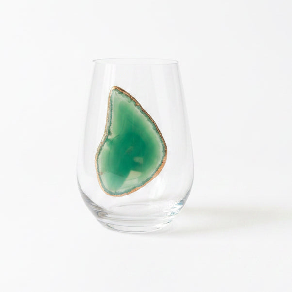 Light Green Agate Slice Geode. Set of 4