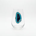 Blue Agate Sliced Geodes on Crystal. Set of 4