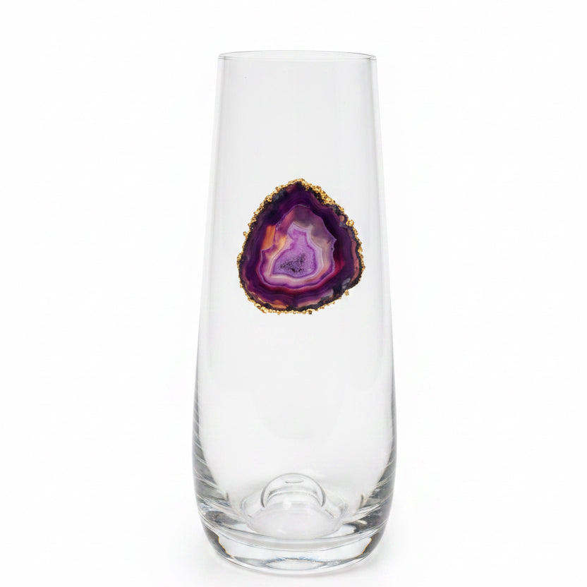 Purple Agate Crystal Champagne glasses. Set of 4