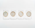 White Sliced Agate Geodes Tumblers set of 4