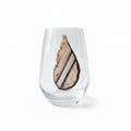 Natural Sliced Agate Geodes on Crystal Wineglasses. Set of 4