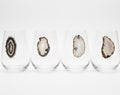 Grey Agate Sliced Geodes on Crystal