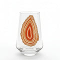 Amber Agate Stemless Wineglasses. Set of 4