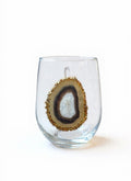 Natural agate stemless wineglasses. Set of 4