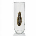 Black / Grey Sliced Agate Geode Stemless Champagne Glass. Set of 4