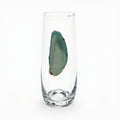 Green Agate Geode Stemless Champagne .