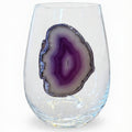 Purple Agate Geode Crystal Wineglasses. Set of 4