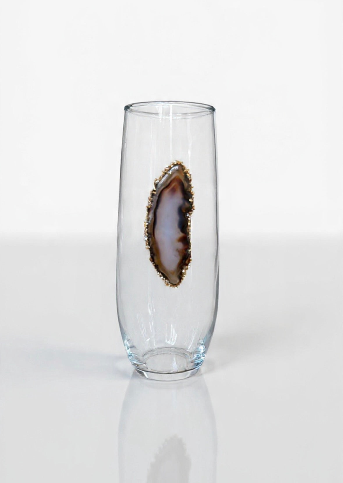 Natural Agate Geode Champagne Glasses. Set of 4