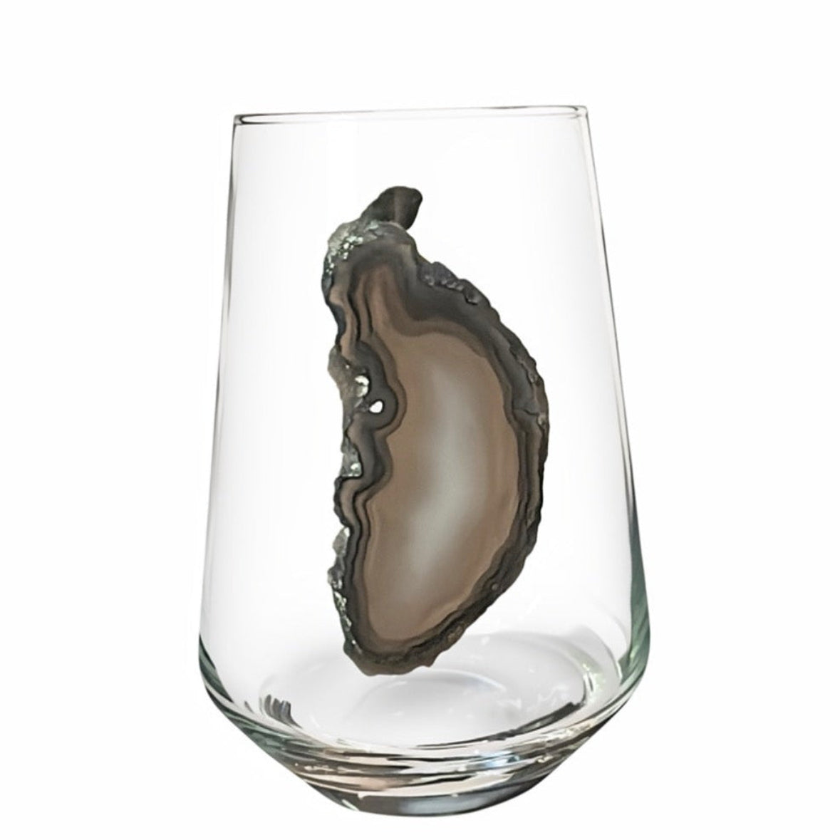Gray agate sliced geode. Set of 4