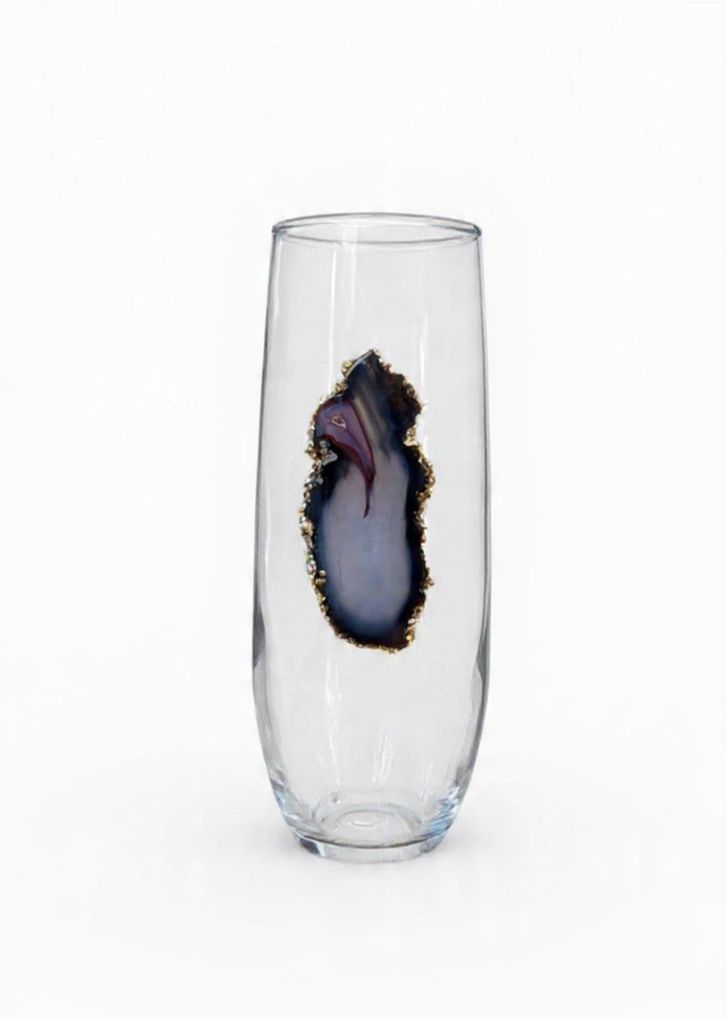 Natural Agate Geode Champagne Glasses. Set of 4