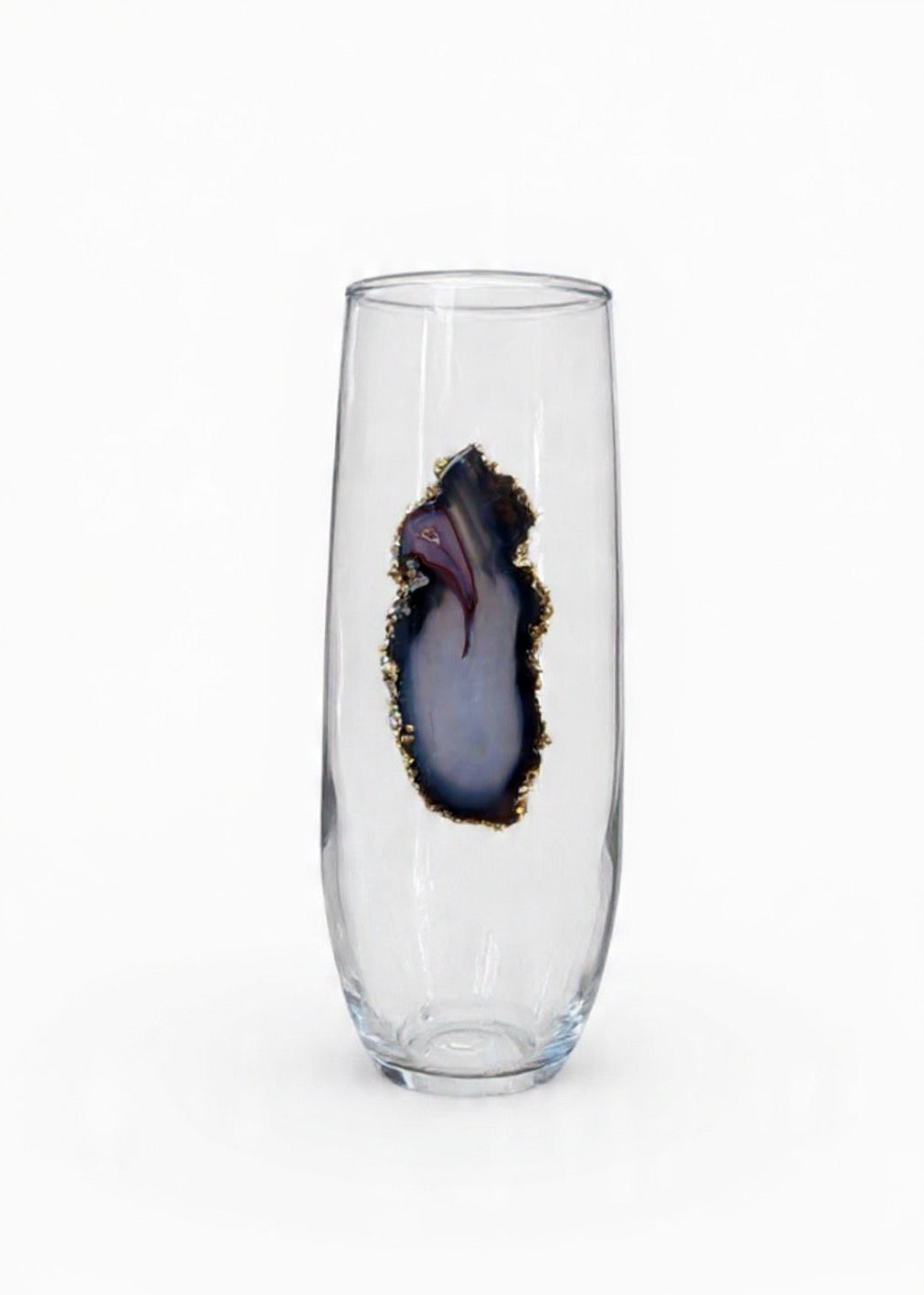 Natural Agate Geode Champagne Glasses. Set of 4
