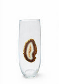 Natural agate geode stemless champagne glasses. Set of 4