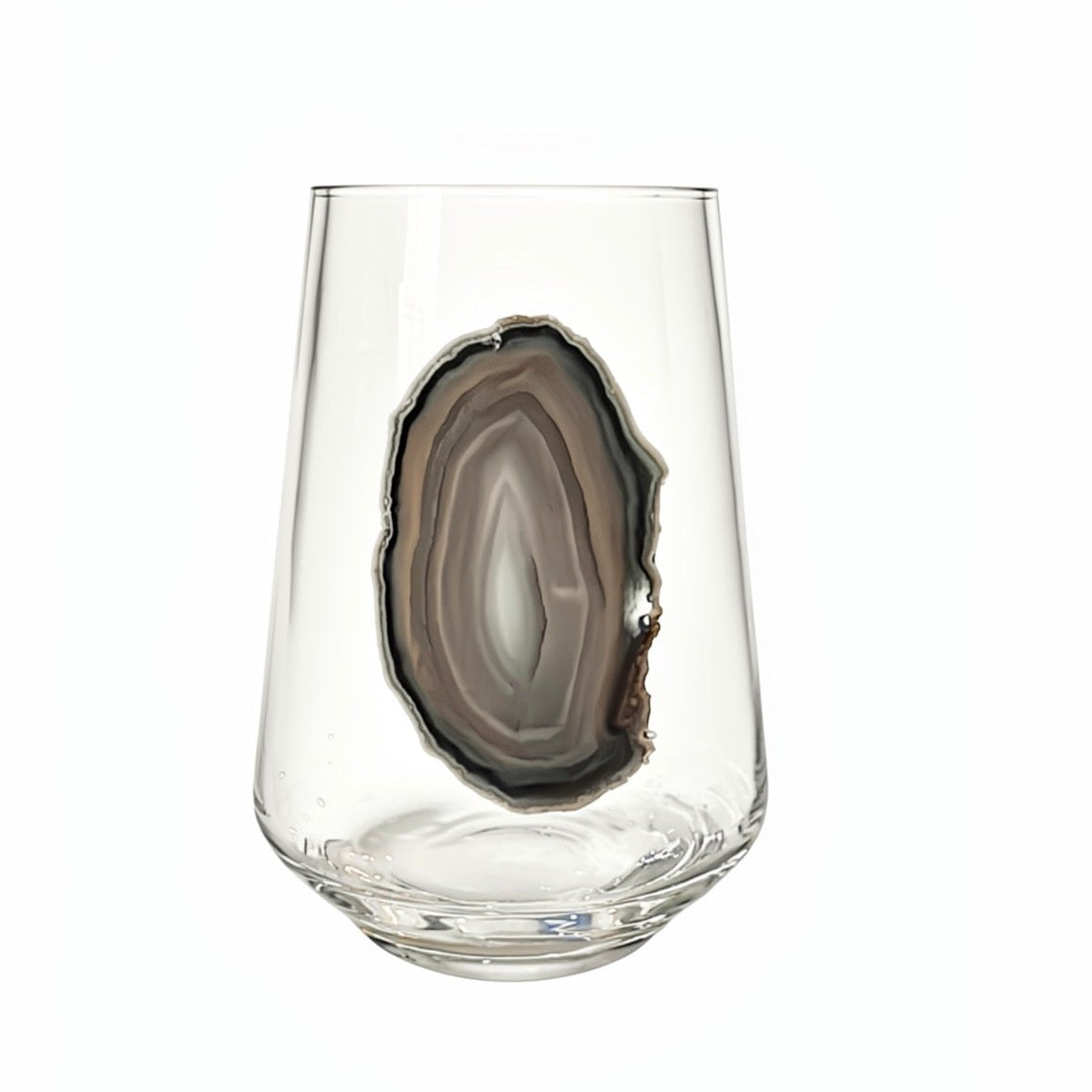 Gray agate sliced geode. Set of 4