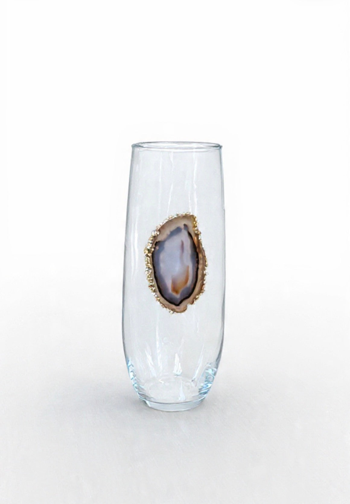 Natural Agate Geode Champagne Glasses. Set of 4