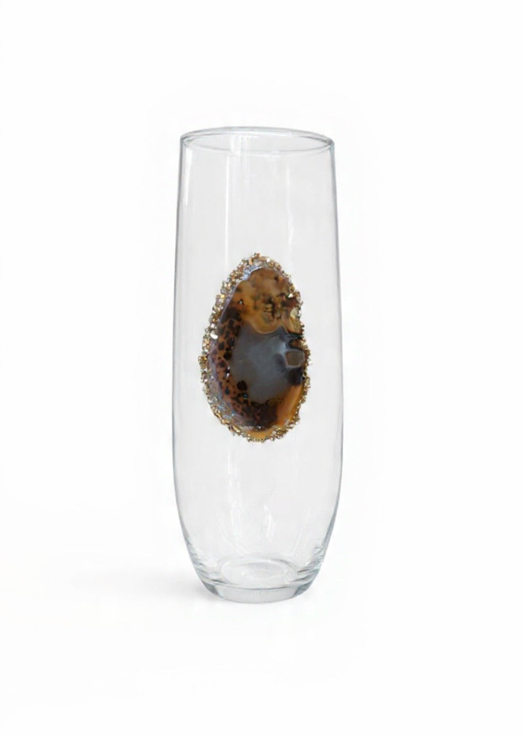 Natural Agate Geode Champagne Glasses. Set of 4