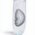 Grey agate geode stemless champagne glasses