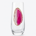 Pink Agate Sliced Geodes with Pyrite Rim. Set of 4