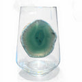 Green Agate Geode Crystal Wineglasses