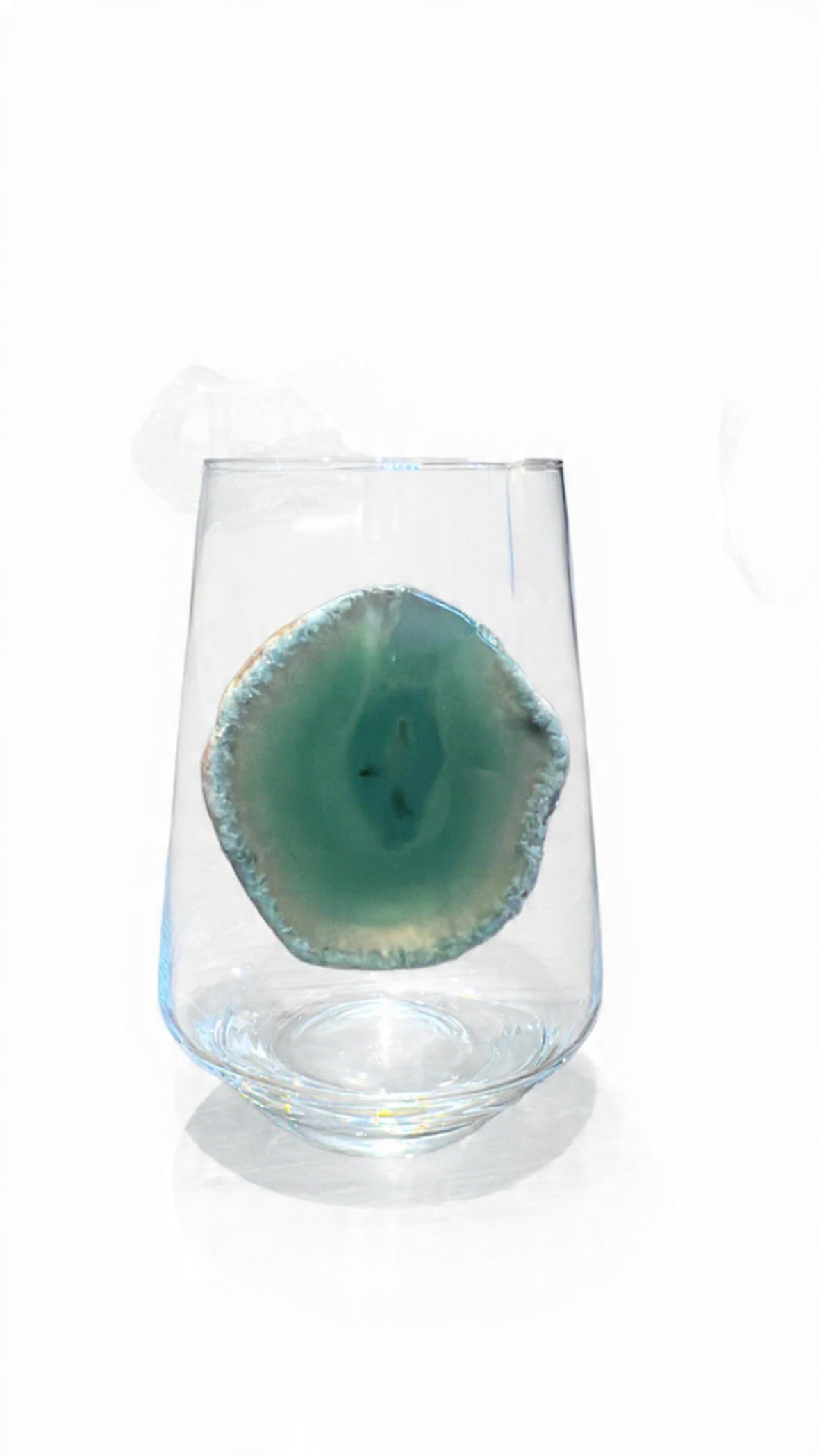 Green Agate Geode Crystal Wineglasses