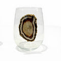 Natural Agate Sliced Geode Stemless Wineglass. Set of 4.